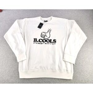 B COOLS Barney If In Doubt Whip It Out Pullover Sweatshirt Novelty Funny Size XL